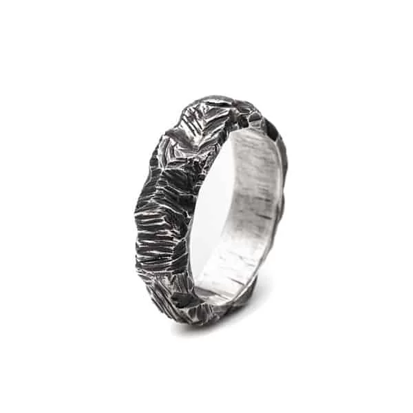 Inel argint lucrat manual TEXTURE